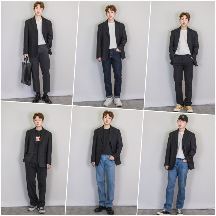  남자 검정 블레이저 코디, 미니멀 남친룩 돌려입기 TOP 6