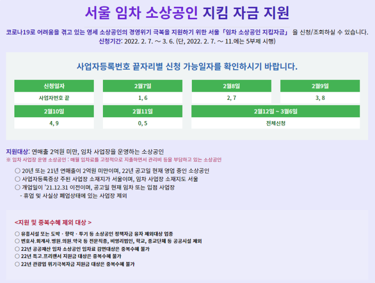 서울지킴자금kr 바로가기 서울시 임차 소상공인 지원금 정리