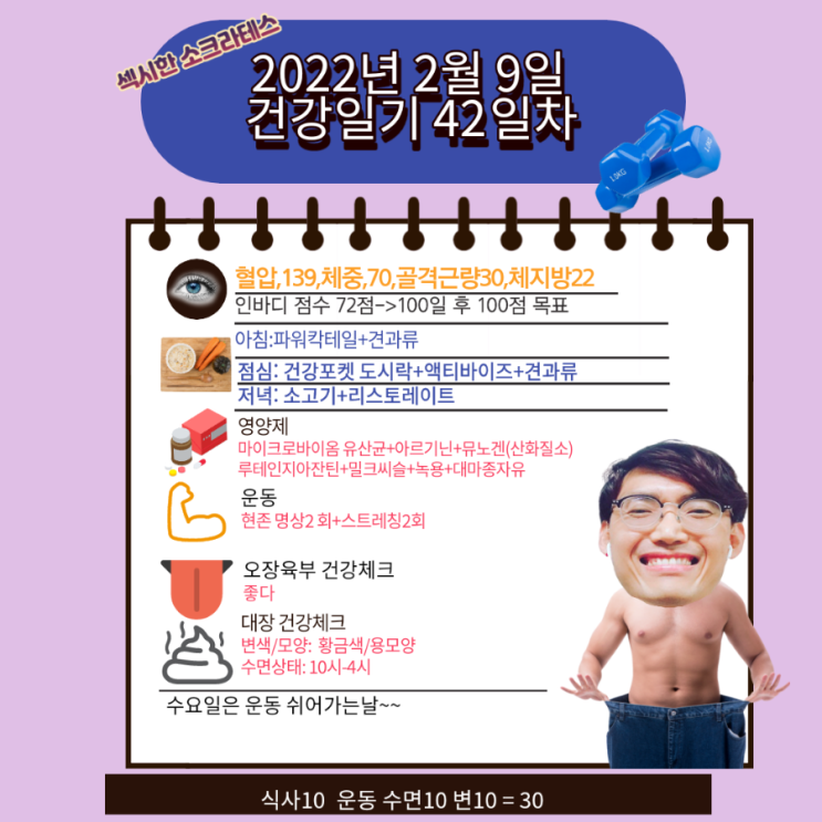  2022년 2월9일 섹시한 소크라테스 건강일기