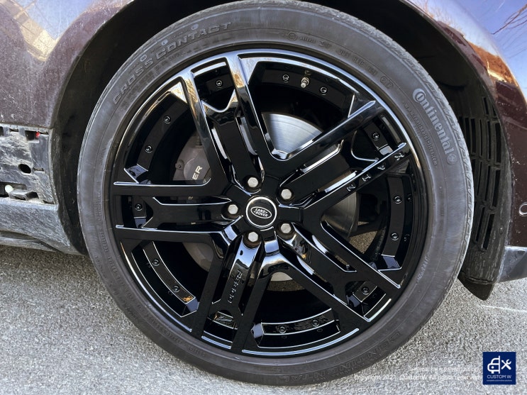 랜드로버 레인지로버 칸디자인 RS600 휠수리 후 블랙유광 휠도색