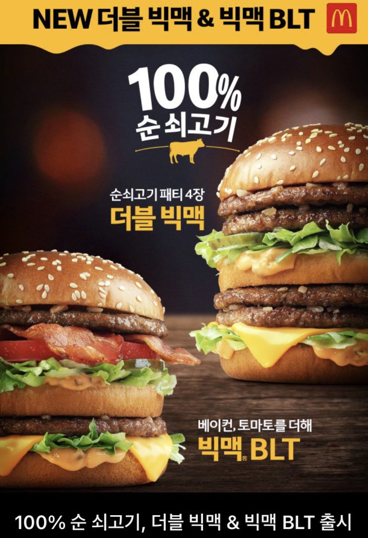  더블 빅맥 버거 패티가 4장이나 맥도날드 신메뉴 내돈내산 후기