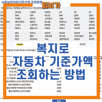  사회보장차량 기준가액 복지로 조회하는 방법 !