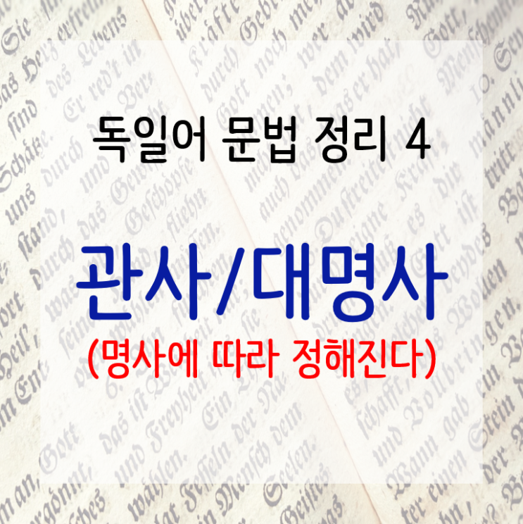 (독일어 문법 정리) 관사와 대명사 – (der/das/die, 격변화표)