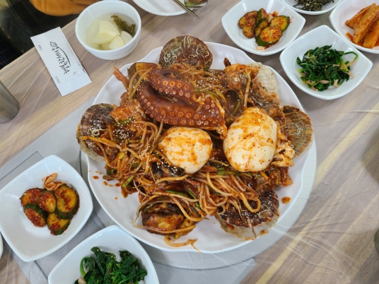 [남해 맛집] 남해 해물찜, 해물칼국수 맛집 서울해물찜 (feat.남해 창선 당항 바다풍경)