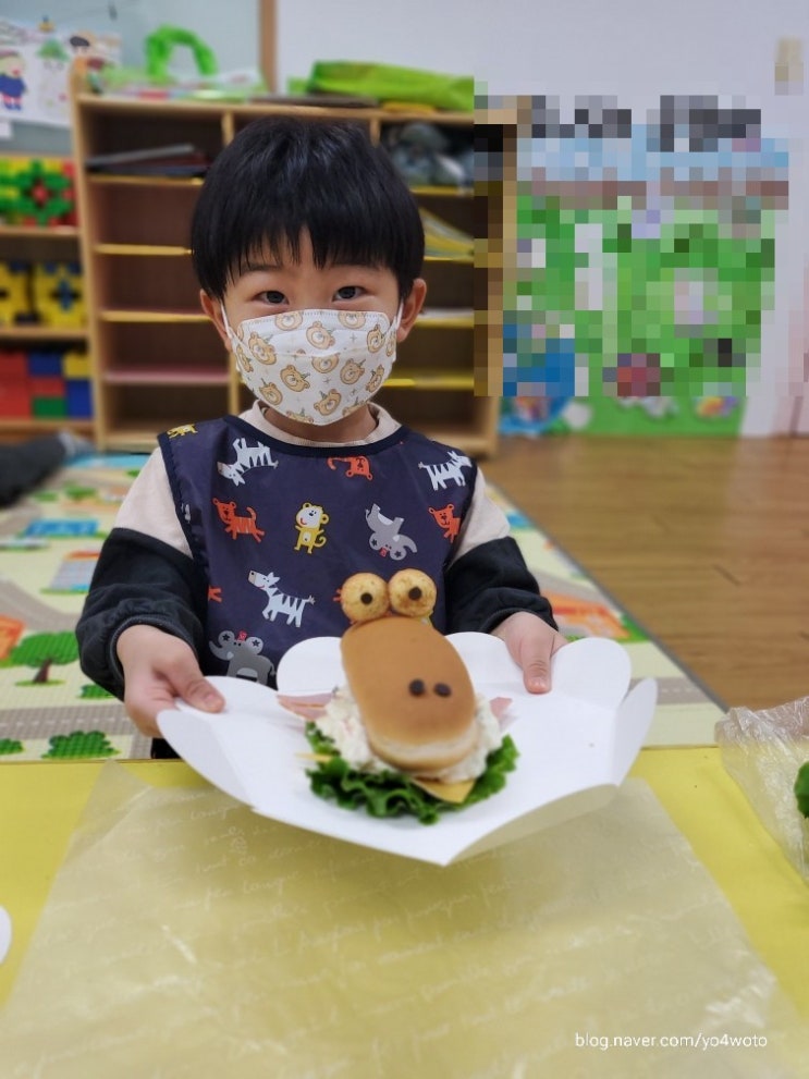  어린이집 요리수업 악어샌드위치 먹방