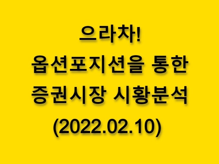  (2022.02.10)으라차! 옵션 포지션을 통한 증권시장 황분석-코스피 시장