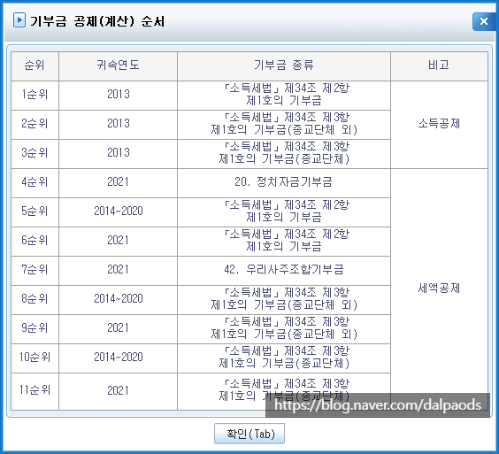  더존 'iCUBE(아이큐브)' 연말정산자료입력 기부금 반영 방법