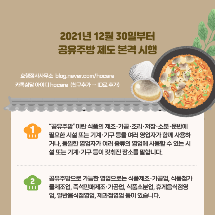  공유주방 제도 도입 ｢식품위생법｣ 주요 개정 내용