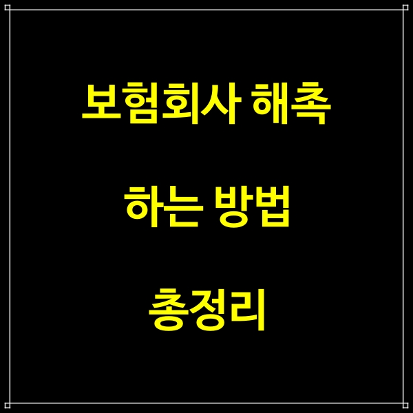 보험회사 해촉하는 방법 총정리 (내용증명 해촉 포함)