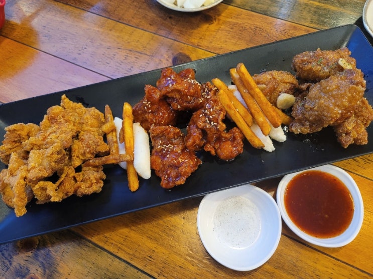  산본역 치킨 "삼통치킨" 마늘치킨이 맛있는 맛집 (+ 두껍상회 마켓)