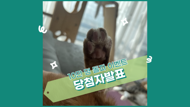  10만 명 돌파 기념 이벤트 당첨자 발표. 앞으로도 잘 부탁드립니다.