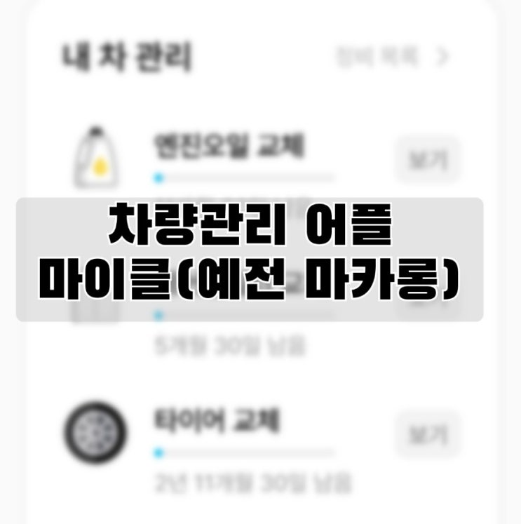  차량관리 어플 마이클(구. 마카롱)(ft. 엔진오일 교체 주기도 챙겨줘요)