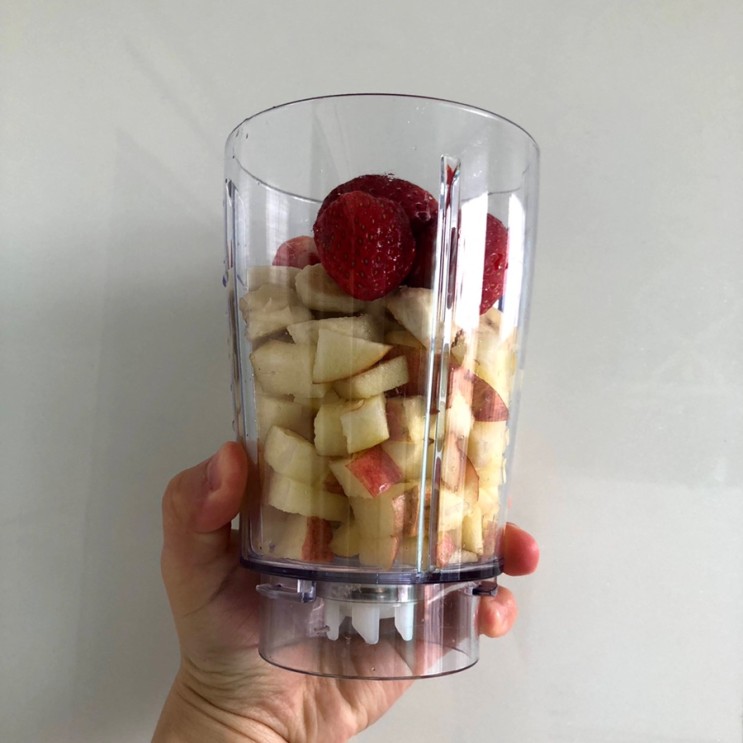 신선한 과일로 아침식사 대용 음료를 만들었어요ʕ·ᴥ·ʔ (feat.풋가실농원 사과)