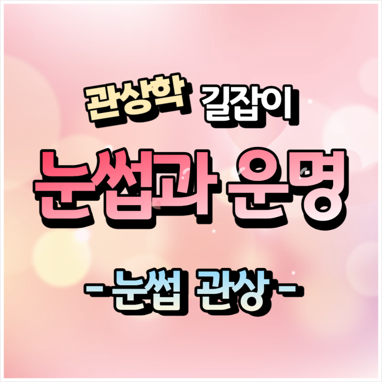  관상학 길잡이 - 눈썹과 운명＆눈썹 관상