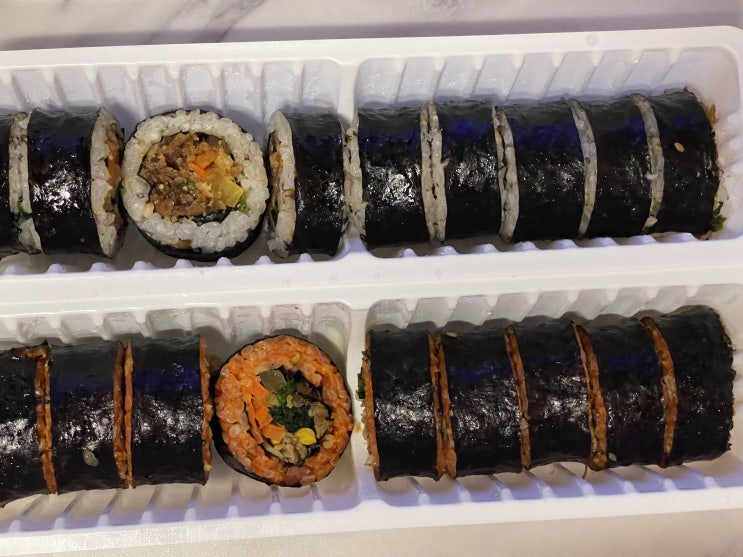 마켓컬리 비건김밥 3종 일품잡채 고추장비빔밥 우영유부