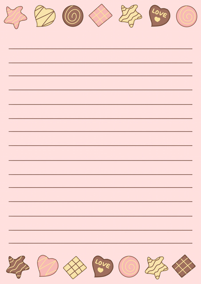  (무료 공유) 초콜릿 편지지 양식/ 밸런타인데이 편지지 도안