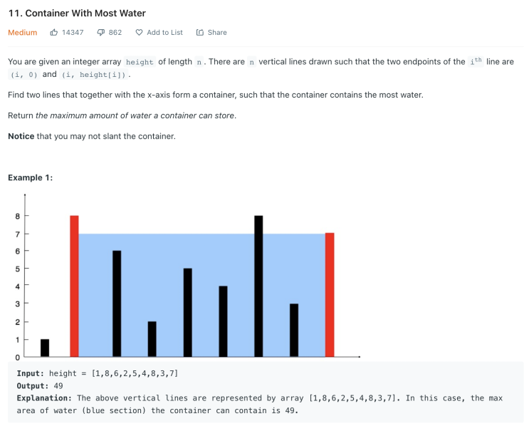 [LeetCode] 11. Container With Most Water (JavaScript)