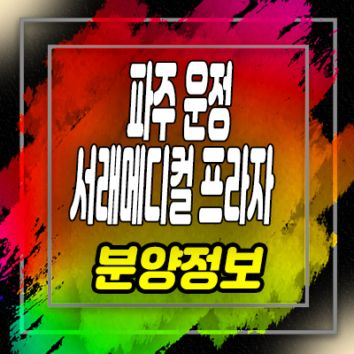  파주운정 서래메디컬 상가 운정3지구 프라자 상가 분양가 및 잔여호실 안내