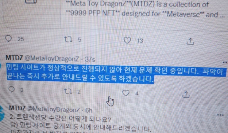  메타 토이 드래곤즈 민팅 후기.... 눈물 난다 진짜