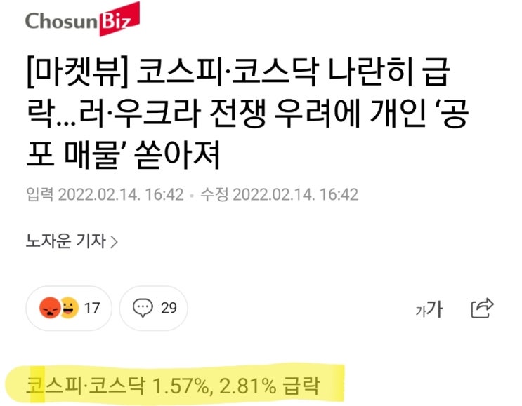 온갖 글로벌 악재를 모아서.  이래서 떨어지고 저래서 떨어지고. 정말 할맛 안난다 