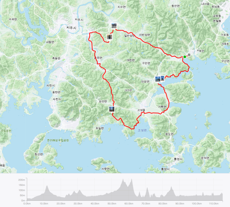 [운동] 마산 고성 진주 라이딩 코스 (Feat. 겨울 116km 라이딩)
