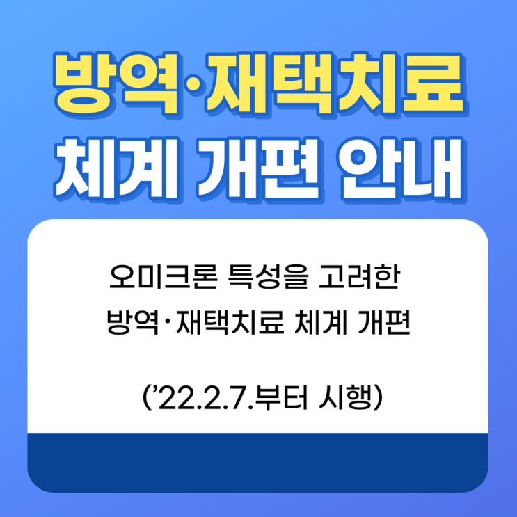  방역 ·재택치료 체계 개편 안내해드립니다! 부산 / 서울 / 경남 / 경기도