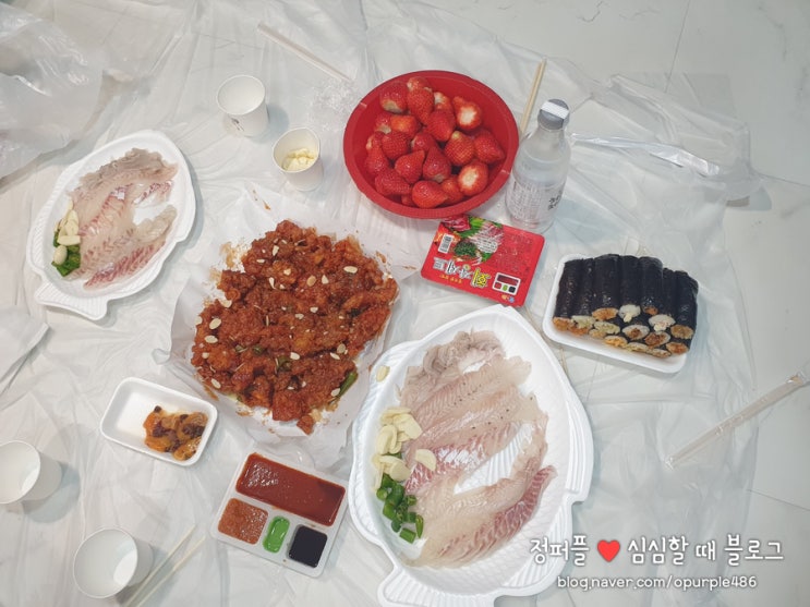  속초관광수산시장 도미회 만석닭강정 먹거리 모음