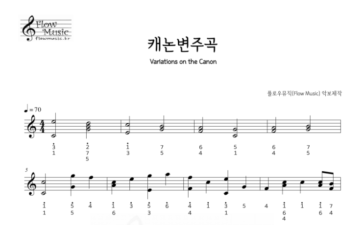  캐논변주곡 칼림바악보 / 칼림바 배우기