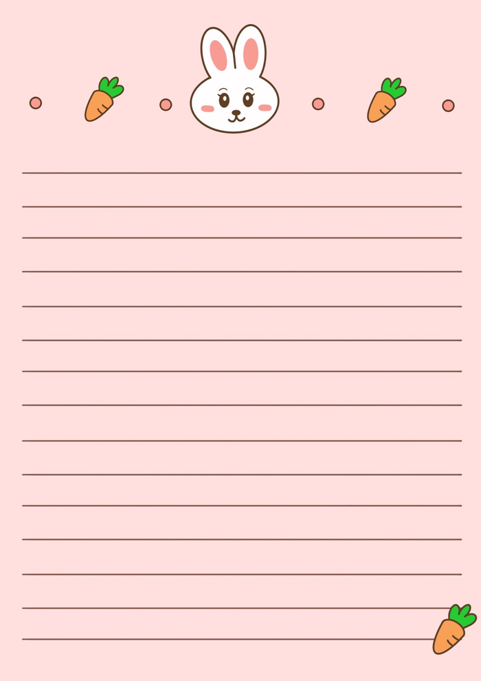 (무료 도안) 귀여운 토끼 편지지 양식 공유