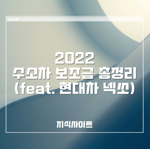  2022 수소차 보조금 총정리(feat. 현대차 넥쏘)
