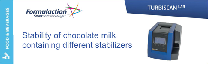  분산안정성 유화안정성 Application Stability of chocolate milk containing different stabilizers1