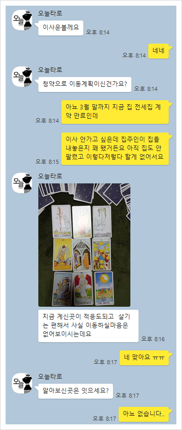  카톡타로 온라인타로 본 찐후기 (오늘타로)