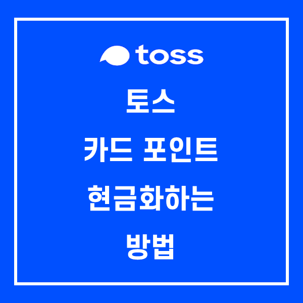  토스 카드 포인트 현금화하는 방법 - 앱테크