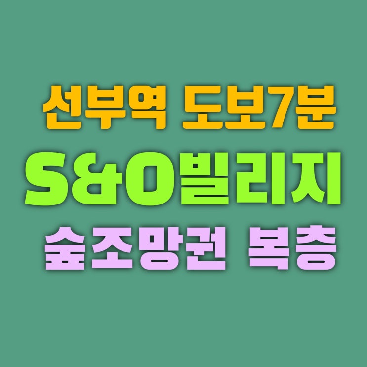  안산 S&O빌리지 신축빌라 선부역 도보 5분 숲세권 복층 빌라