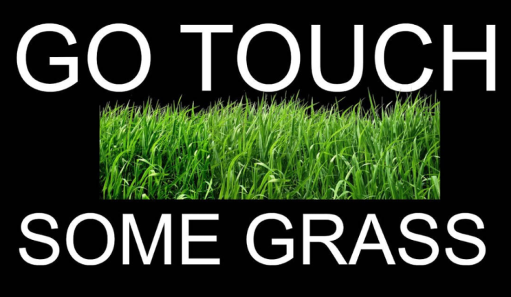 상황 한 문장) "밖에 좀 나가고 그래라" 영어로 Go touch some grass!