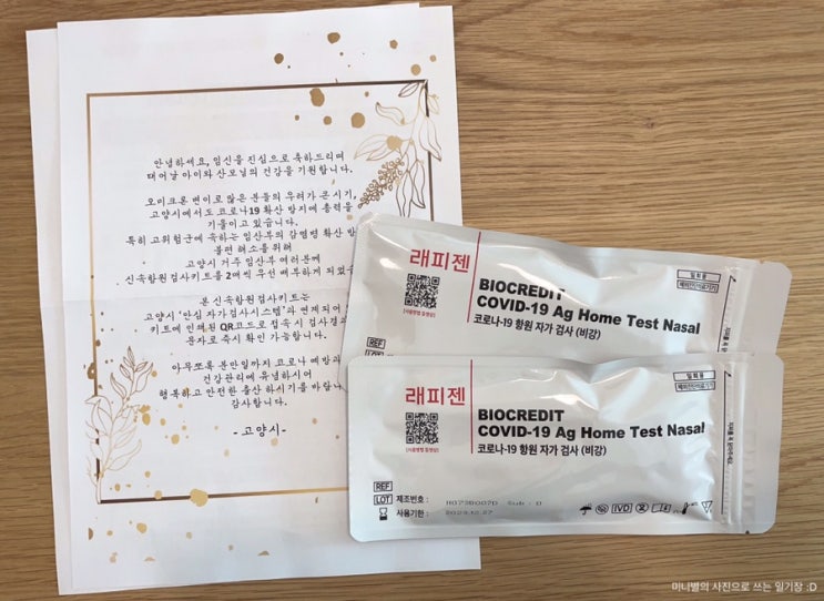  경기도 고양시 임산부 코로나 신속 항원 검사 키트 2매 배부