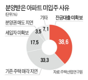 분양아파트 40%, 잔금대출 때문에 '미입주' 분양아파트 40%, 잔금대출 때문에 '미입주'