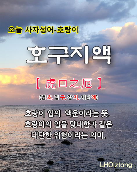  [779] 오늘 사자성어 호구지액(虎口之厄)의 뜻은?