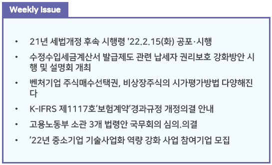 조세통람 주간 브리핑 - 2022년 2월 3주