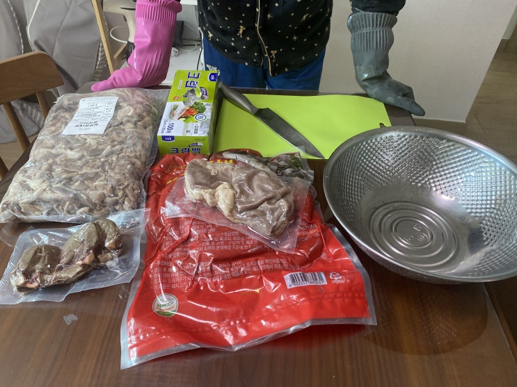  순대국밥 만들기. 대용량 소분