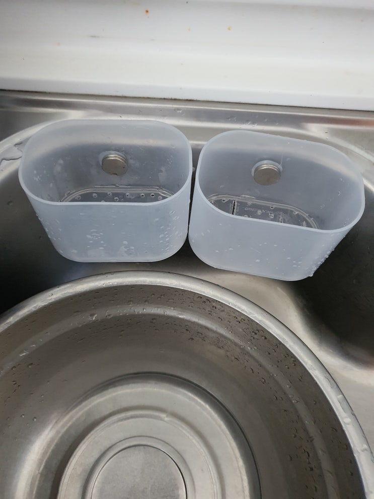 네오디움 자석으로 주방 씽크대 수세미 보관통 및 거치대 DIY