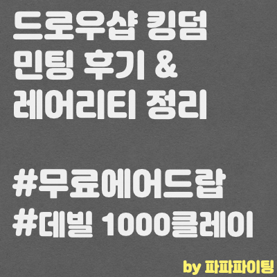  P2E 드로우샵킹덤 아바타 민팅 후기 및 레어리티 정리