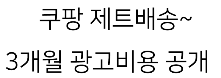  쿠팡 제트배송 광고비 얼마나 들까? 3개월간의 광고비용 공개!!