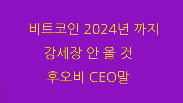 비트코인 2024년까지 강세장 안올것(메디블록)