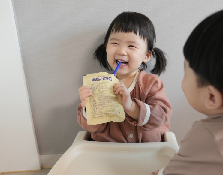  아기 배도라지즙 언제부터? 티라노 캐릭터라 좋다 요거!