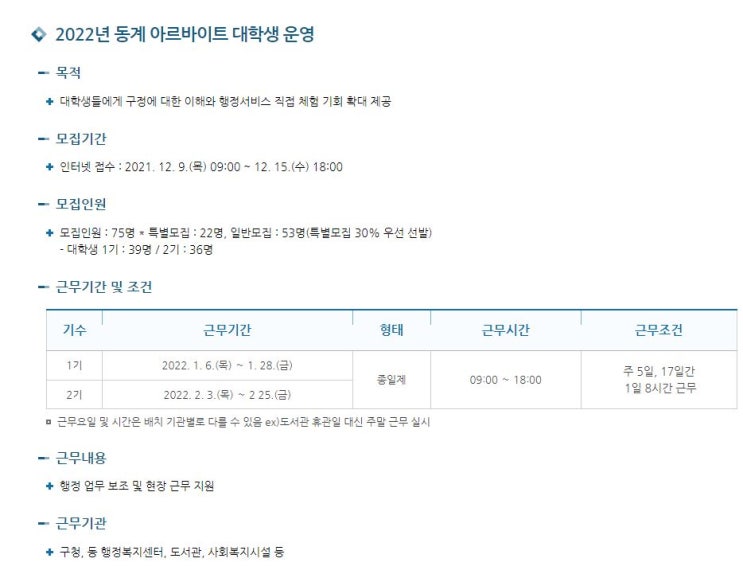  잡설 5. 22년 동계 대학생 아르바이트 후기