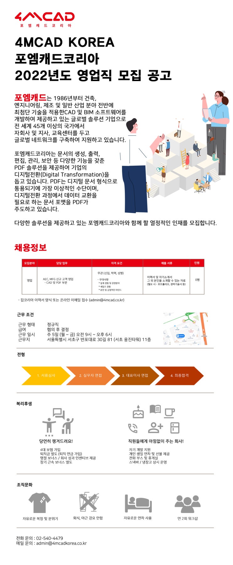  (주)포엠캐드코리아(4MCAD KOREA) 사원 모집공고