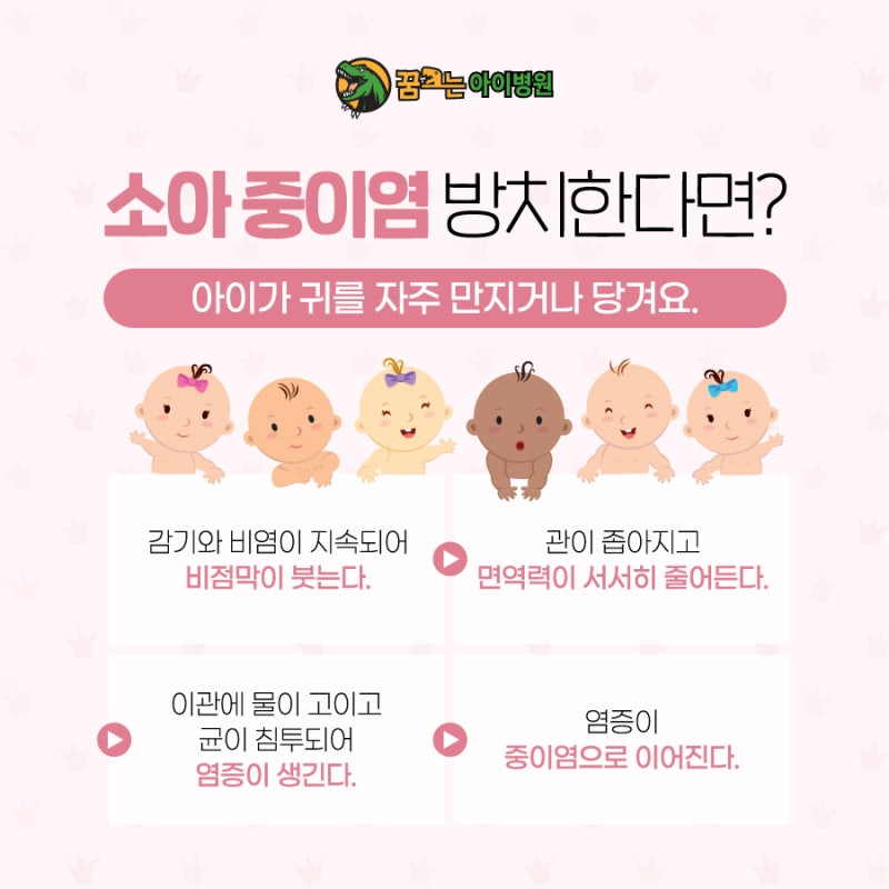 (천안소아과) 어린이 중이염 증상을 놔두면 무슨 상관이 있겠습니까?