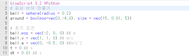 [Vpython] 포물선 운동의 구현 (feat. Vpython으로 그래프 그리기) : 네이버 블로그