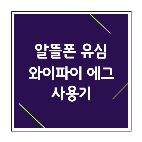  알뜰폰 유심으로 와이파이 에그+S 사용하기